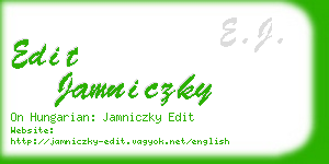 edit jamniczky business card